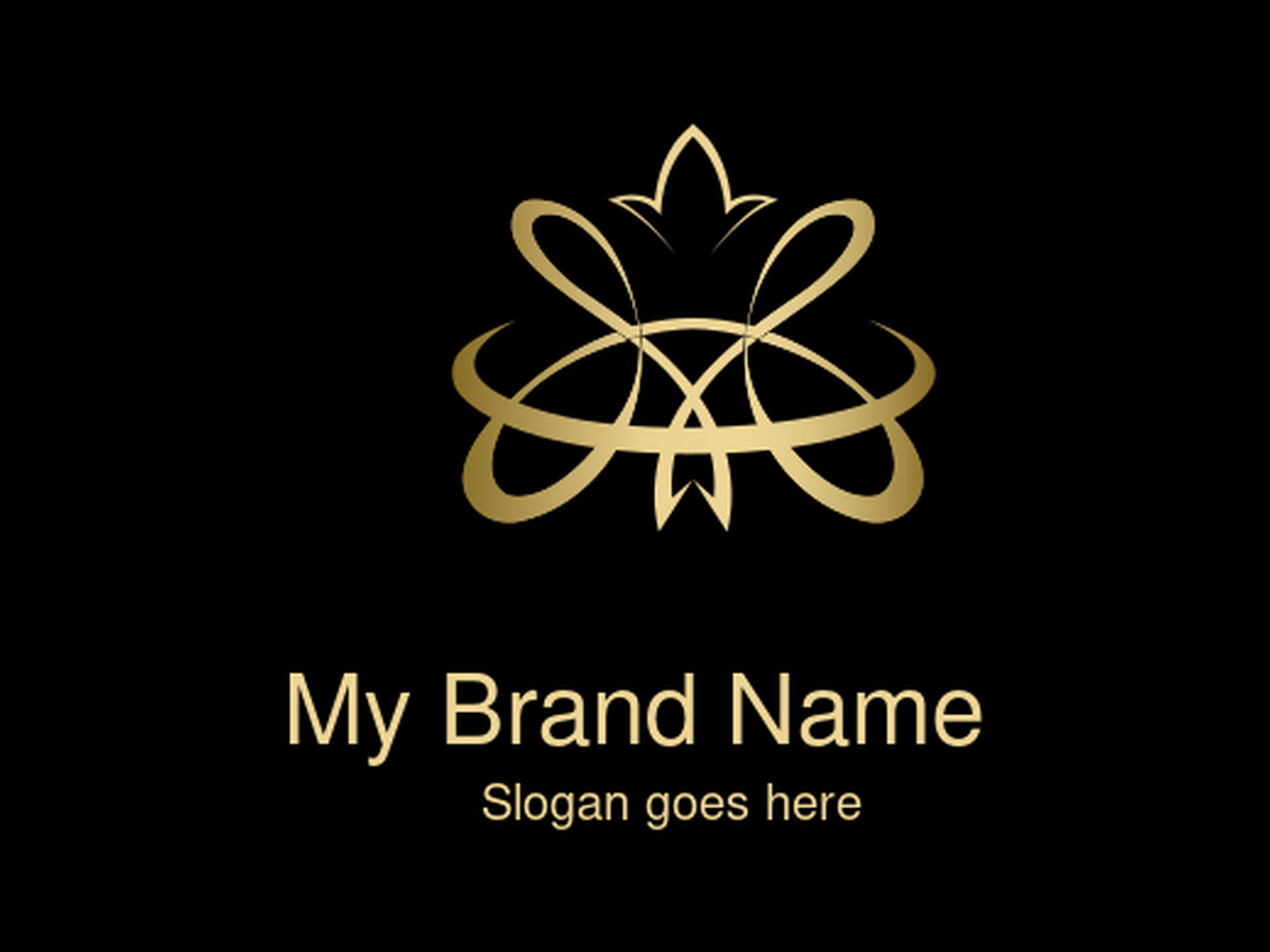 Luxury Floral Ribbon Crown Logo Design